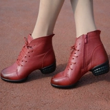 Туфли, дышащая высокая современная танцующая обувь, из натуральной кожи, мягкая подошва