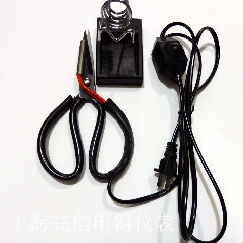 Electric scissors, heating scissors, ribbon labeling machine, temperature-adjusting electric scissors, electric scissors