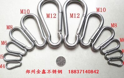 Spring hook opening ring 304 stainless steel opening ring Mountaineering buckle spring hook Insurance buckle Safety buckle M4 M5M6