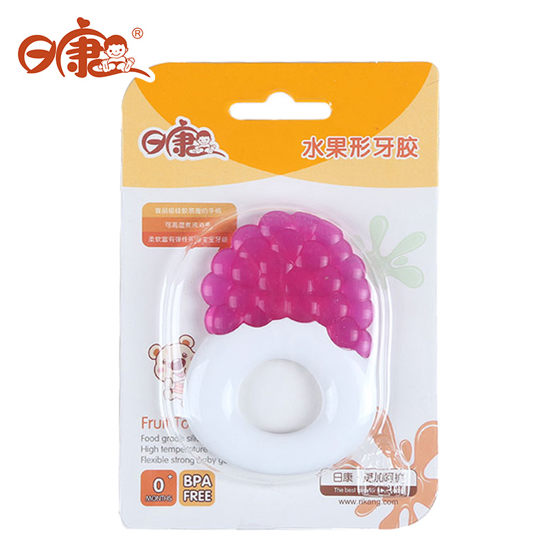 日康正品 婴幼儿磨牙胶 卡通水果造型硅胶牙胶 宝宝磨牙咬牙玩具