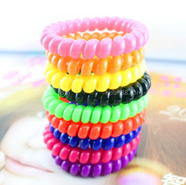 Large Number Telephone Circle Telephone Line Leather Gluten Hair Ring Plastic Hair Ring Hair Summer Girl Tie Hair RMBone RMBtwo Ornaments