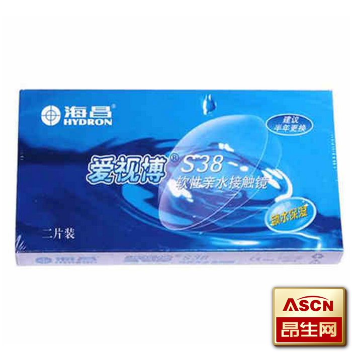 买2送3 海昌隐形眼镜爱视博半年抛近视2片装舒适透明TF