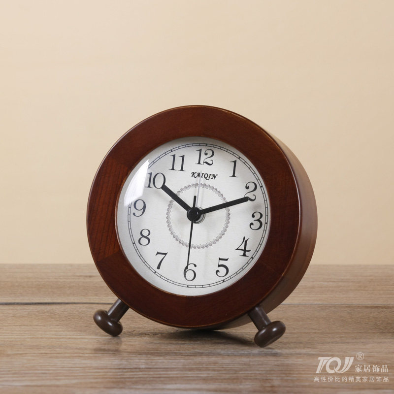 Kaiqin wood European style clock Bed head seat clock Creative sitting clock pendulum piece Fashion silent countertop clock alarm clock