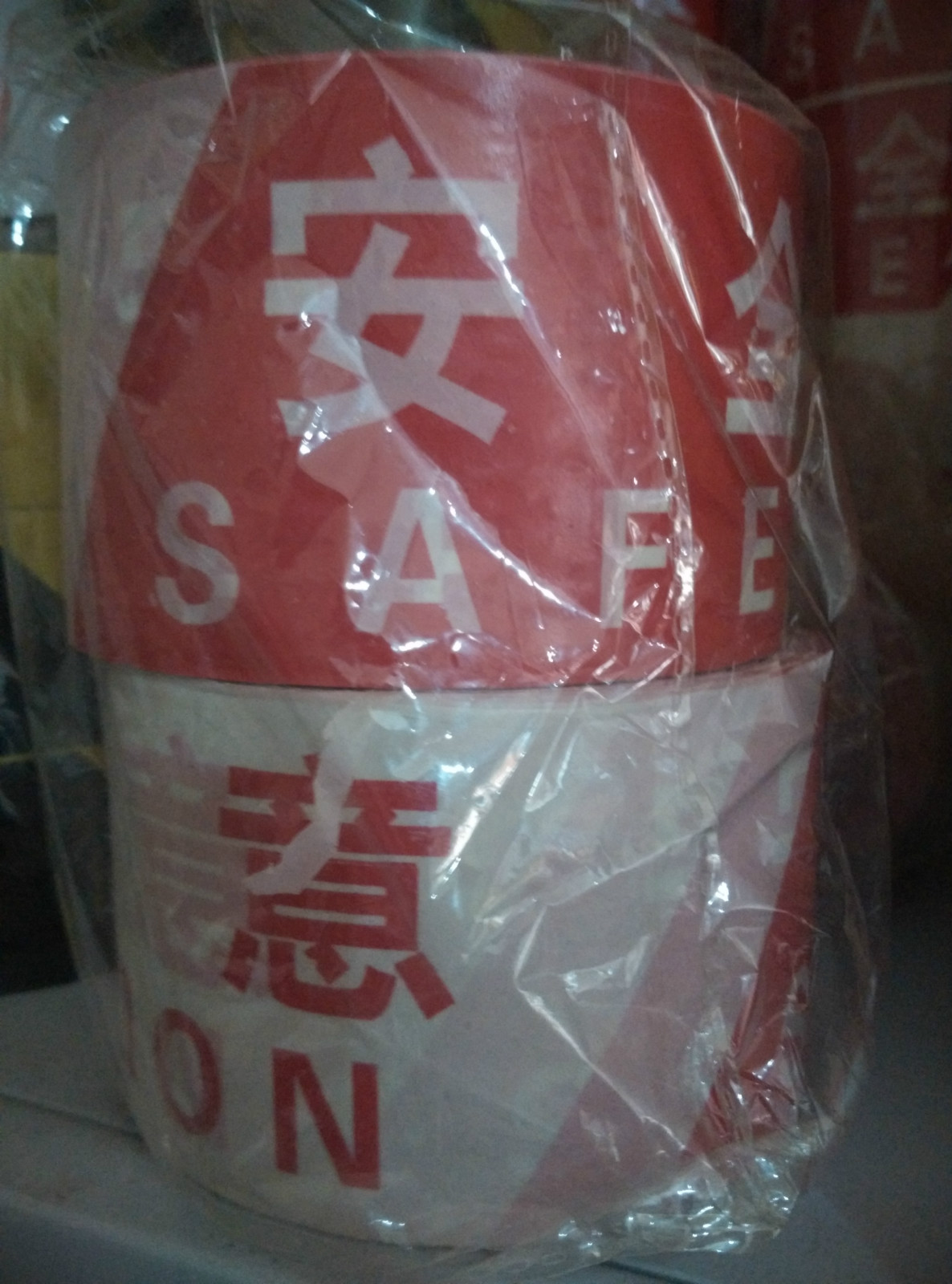 Disposable guardrail belt pay attention to safety red and white tape fencing belt isolation belt