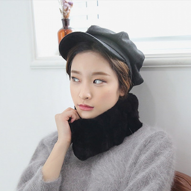 韩国stylenanda官方正品 时尚款百搭纯色仿毛皮围脖