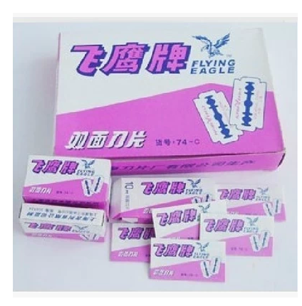 ) Wholesale Flying Eagle Bifacial Blade 74-C Carbon Steel Blade Gile Fly Eagle Bifacial Blade 200 Pieces