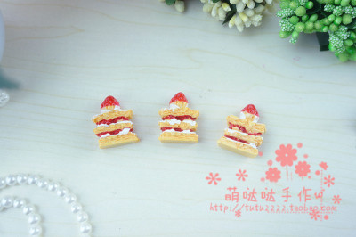 taobao agent [Meng Da] Hand -made DIY simulation Multi -layer cream cake cutting small ornaments soft cute and soft