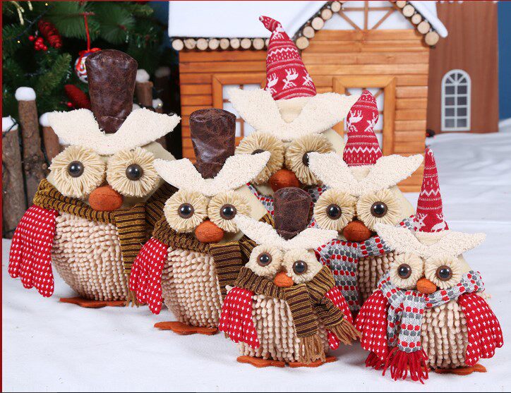 Christmas decoration shopping mall hotel scene arrangement Christmas toy gift owl decoration new 8 - Taobao