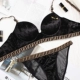 Velvet Velvet Little Devil Thêu Đồ lót Cô gái Ngực nhỏ Thu thập Sexy Không Thép Ring Comfort Bra Set