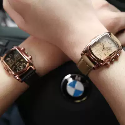 God Bless Wu Di same watch square large dial men's belt retro non-mechanical tide handsome simple quartz watch