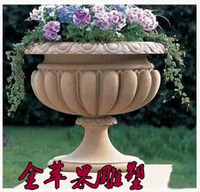 Sandstone relief flower pot Sandstone flower pot Real estate Garden landscape Municipal community Imitation yellow hydrangea Central European flower pot
