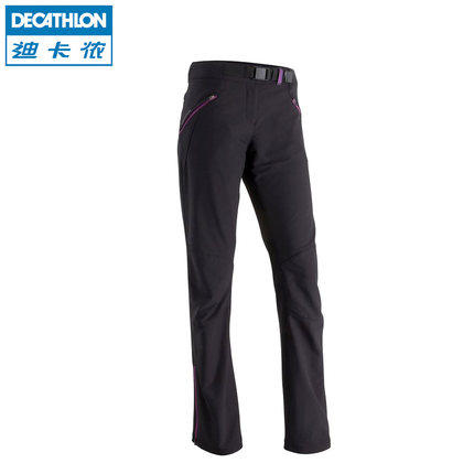 迪卡侬 户外软壳裤 女 快干长裤 冲锋裤 加厚加绒保暖 QUECHUA L1