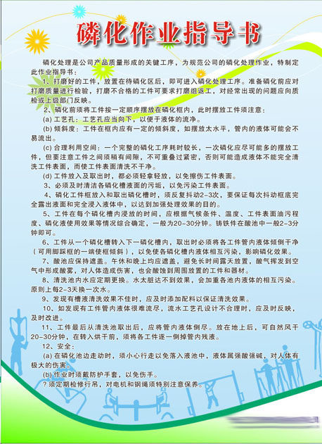 598办公装饰海报展板素材488磷化作业指导书