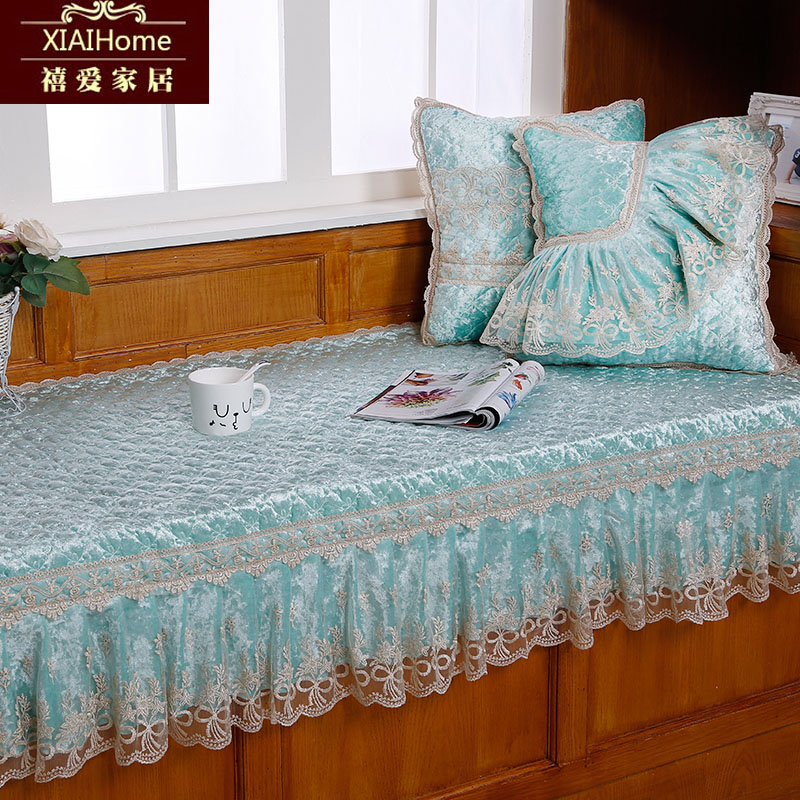 European-style bay window mats custom-made window sill mats balcony mats non-slip tatami sponge pastoral sofa cushions