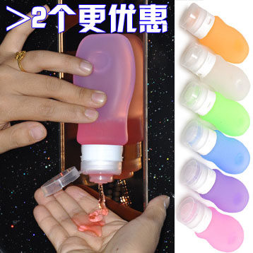 Travel Portable Silicone Dispensing Empty Bottle Set Lotion Cosmetic Shampoo With Suction Cup Press Soft Bottle