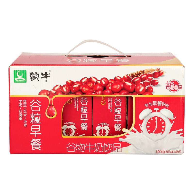 【苏宁易购】蒙牛 红谷 谷粒早餐 牛奶饮品 250ml×12盒
