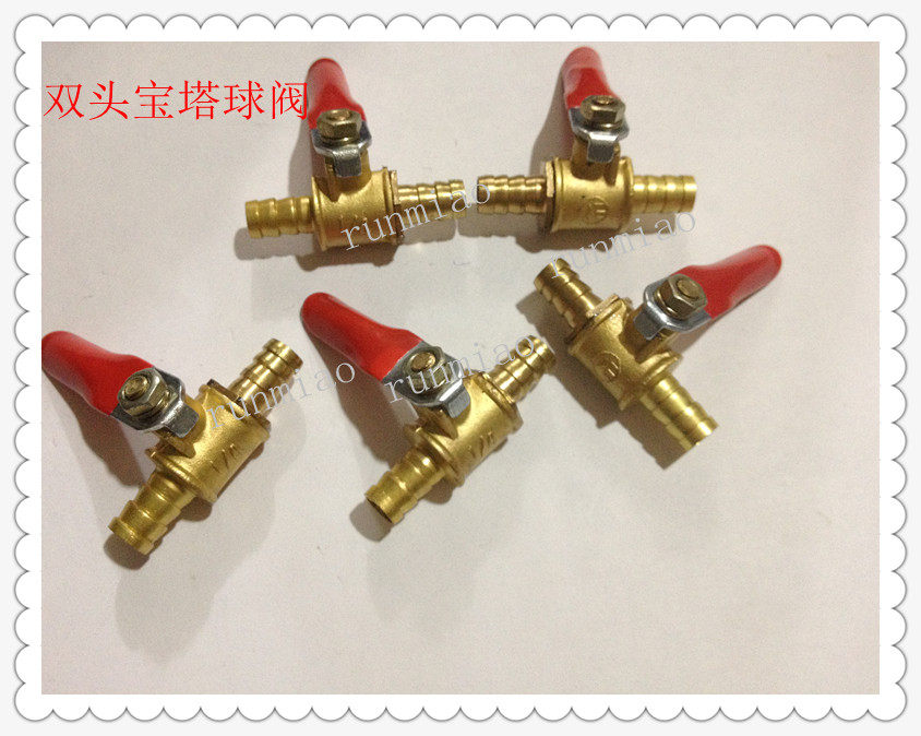 10MM single gas ball valve Natural gas valve Gas pipe small red handle ball valve plug double head 6 plug 8 plug 10 plug 12