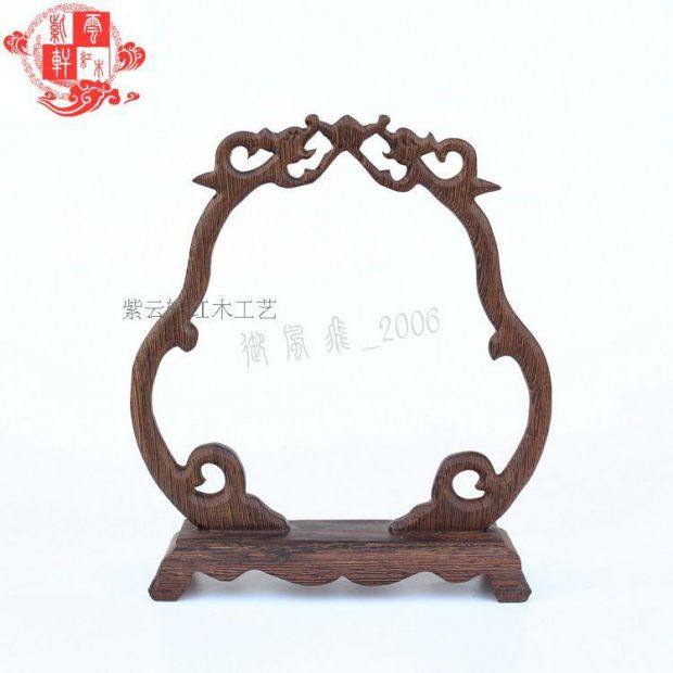 Special mahogany chicken wing wood gourd hanging jade frame Solid wood carving hanging jade frame hanging pendant pendant Hand string Buddha beads jewelry