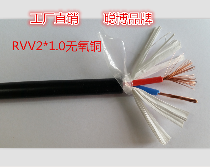 Engineering monitoring power cord RVV2X1 0 oxygen-free copper core sheathed power cord power extension cord 200m disc