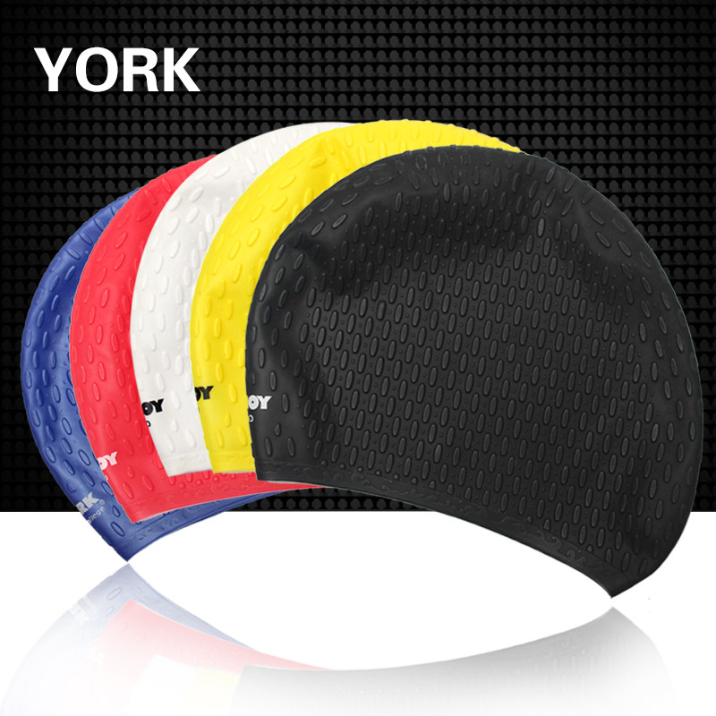 YORK SWIMMING CAP SILICONE GEL male and female adult long hair swimming cap waterproof comfort professional swimming hat without stranglehead