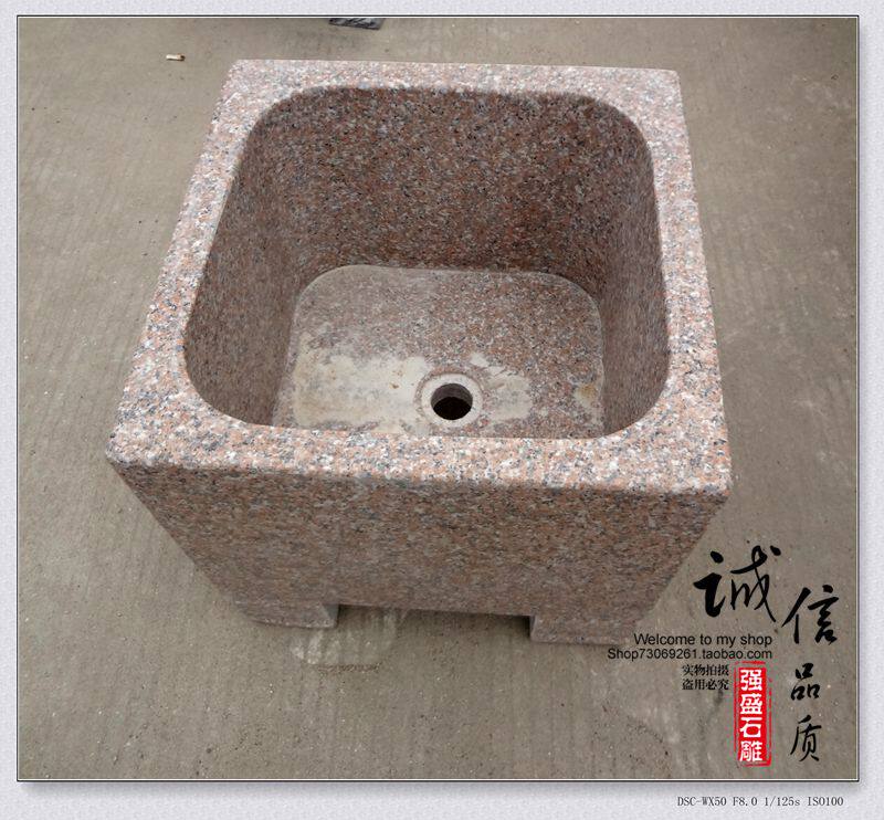 Natural stone large mop pool stone mop basin courtyard art mop bucket mop pool basin mop groove square