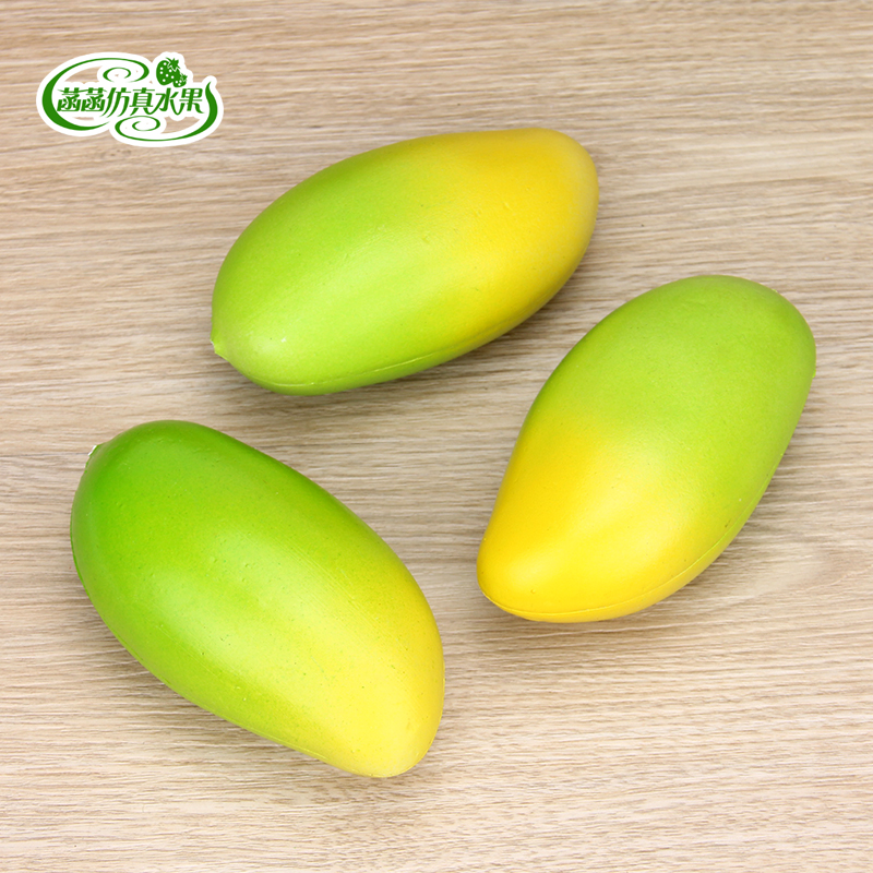 Plastic simulation fake green and yellow mango model big mango home overall cabinet decoration photography props children's early education toys