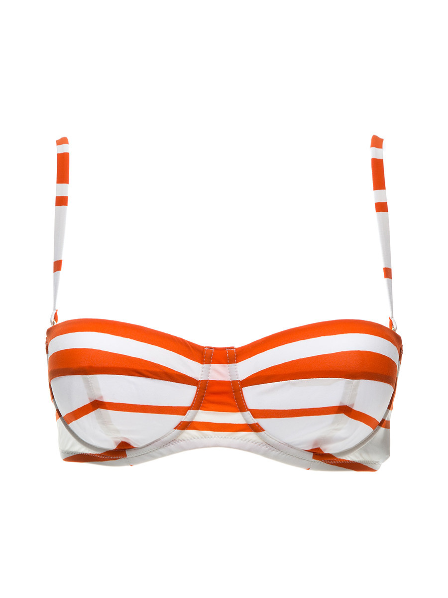 Dolce&Gabbana 橙白色条纹比基尼泳衣