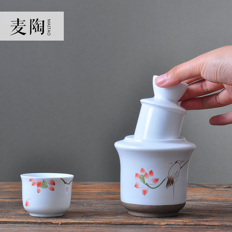 MaiTao ipads China two temperature wine pot three - piece ceramic wine warm wine pot hot hot wine liquor cup