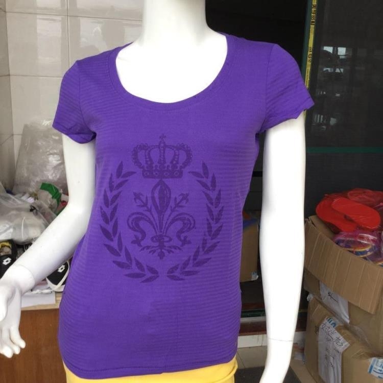 lotto sport music for women Florence Purple lily pure cotton T-shirt ETSE056-1