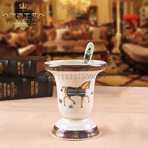 Ceramic love horse map fruit cup fruit plate matching table supplies ktv fruit fork seat fruit sign Cup night table table