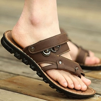 Dép mùa hè cho nam toe thường đi biển ngoài trời Giày dép nam sử dụng đôi dép nam bằng da và dép mùa hè thoáng khí giày boot nam