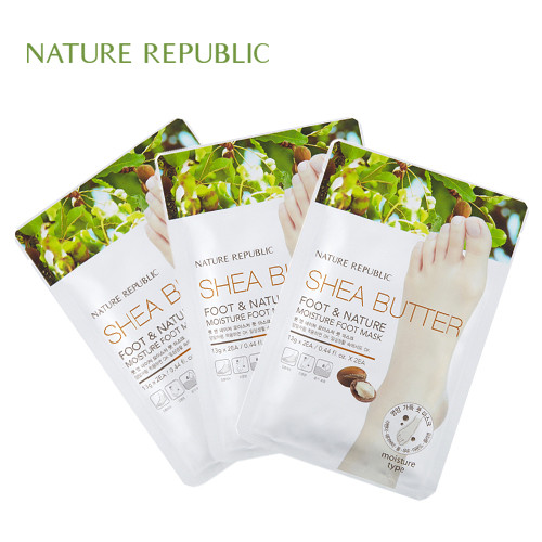 NATURE REPUBLIC/自然共和国足与自然保湿脚膜足部护理（3片装）