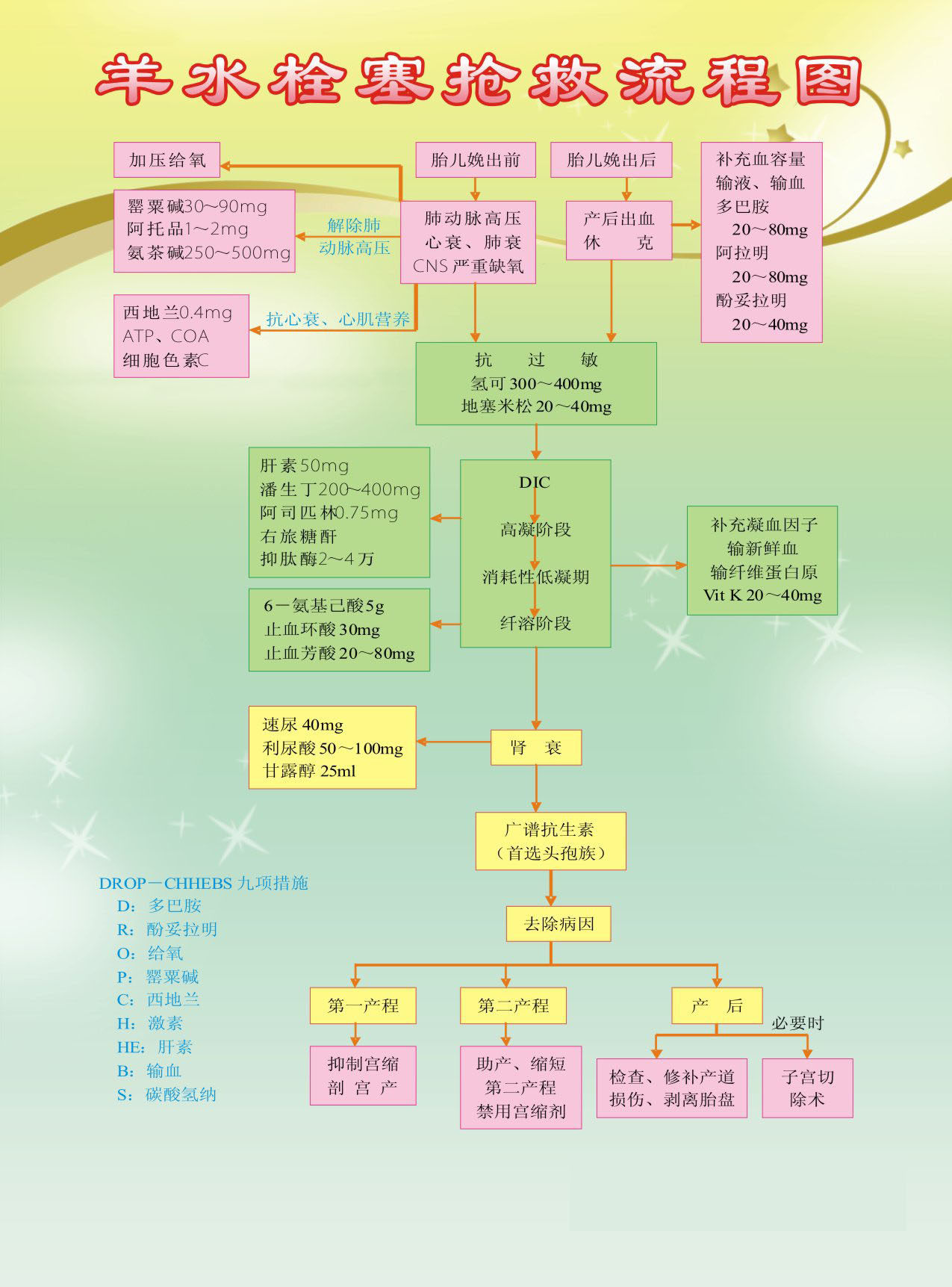729海报印制写真喷绘289医院急救抢救流程图1羊水栓塞抢救流程图