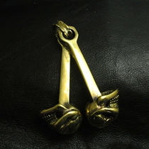 Broken Bronze Gothic pure copper piston single eye Skull and skull key buckle pendant personality pendant retro locomotive punk accessories