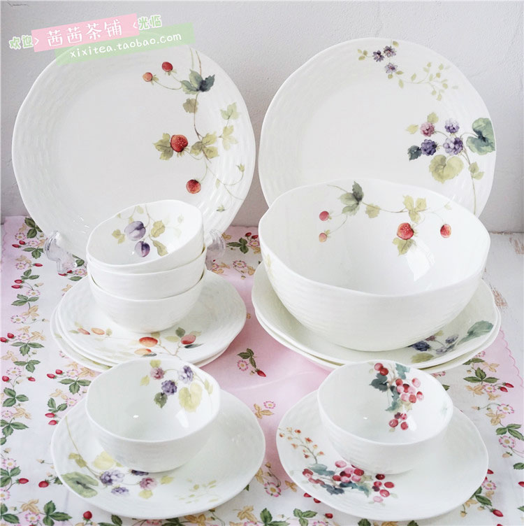 Spot narumi Minghai lucys garden bone china bowl plate 5 people 16 pieces tableware set
