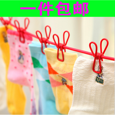 Creative Travel Portable 12 Clips Clothesline Clothesline Clothespin Clothes Clips Clothing Socks Underwear Drying Hooks Outdoor travel