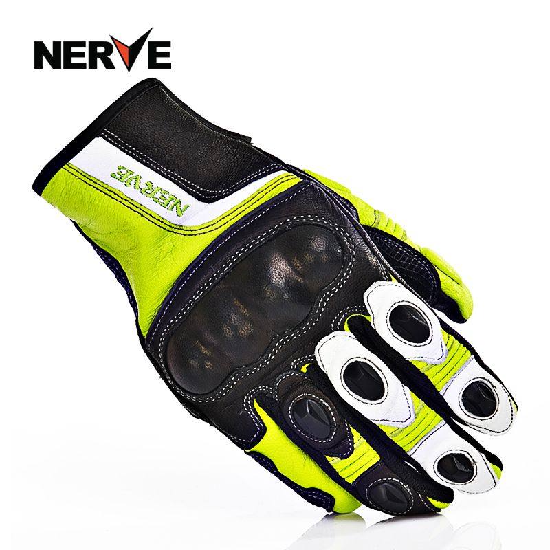 NERVE locomotive gloves Summer and Winter Four Seasons leather anti-fall locomotive riding Knight racing gloves male Lady