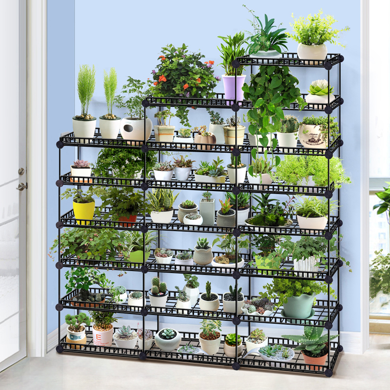 Fiskar Creative Iron Art Succulent Flower Shop Large Flower Stand Economical Balcony Succulent Storage Organizer Flower Pot Rack