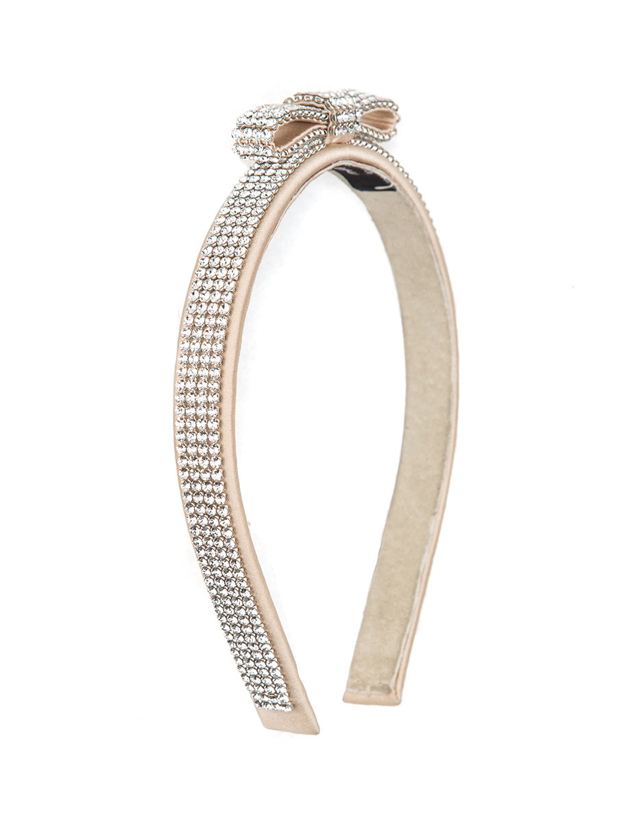 Dolce&Gabbana 米色钻饰蝴蝶结头饰