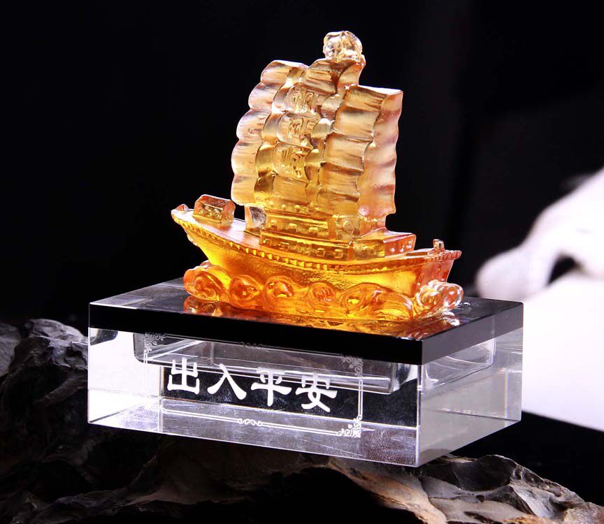 汽车香水座辟邪琉璃一帆风顺件起亚KX5马自达CX-7 CX-9霸锐奥轩G5