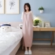 Váy dài tay màu xám modal nữ mùa thu và mùa đông dài phần nhà quần áo cotton rộng mùa xuân và đồ ngủ mùa hè phiên bản Hàn Quốc cỡ lớn đồ mặc nhà Đêm đầm