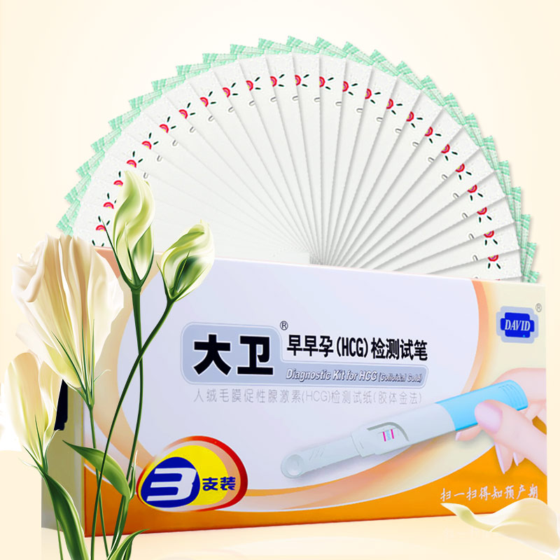 大卫 验孕棒3支+10条早早孕检测试纸 测孕笔检测怀孕备孕检测卡