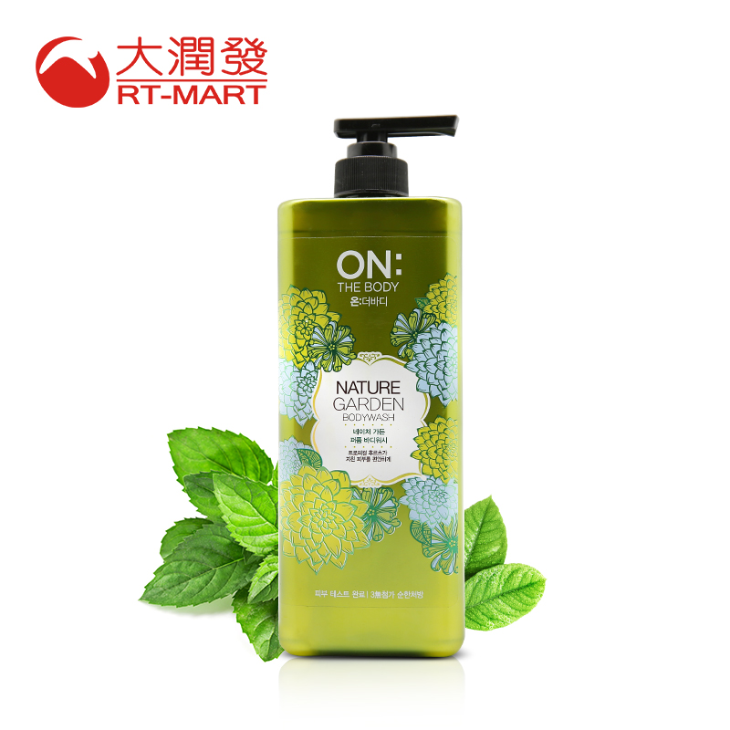 台湾大润发On The Body韩国自然花园沐浴露滋润保湿900ml