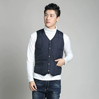 Cổ điển nam tình nguyện vest vest trung niên phù hợp với vest mùa thu và mùa đông người mẫu mặc vest mùa đông cotton áo thun ba lỗ