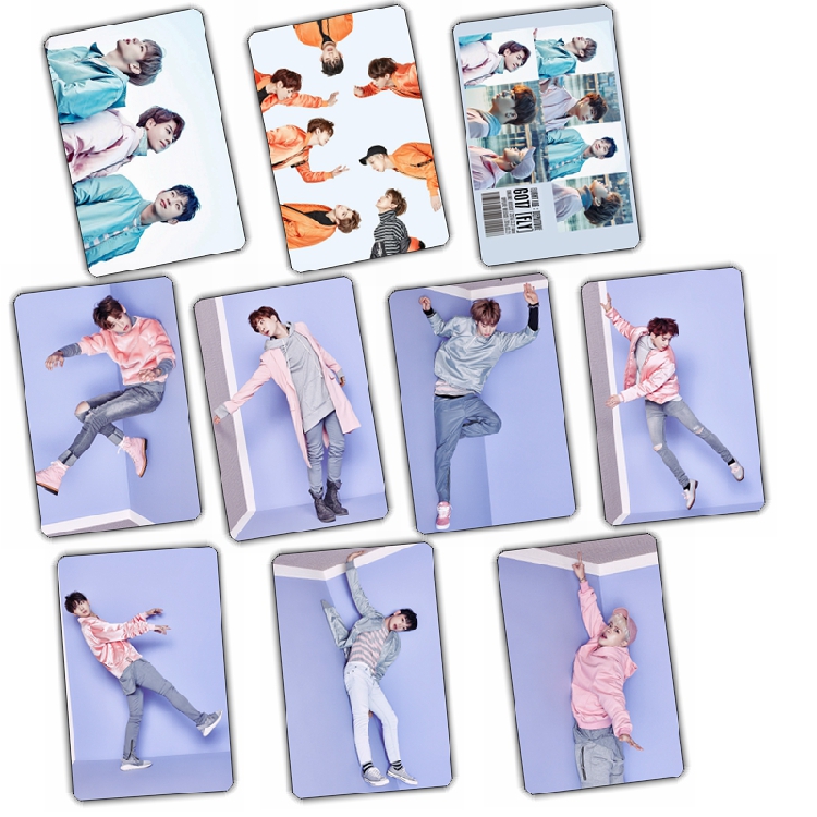 GOT7 FLY new album A crystal card stick frosted bus card with a set of 10 sheets KT804