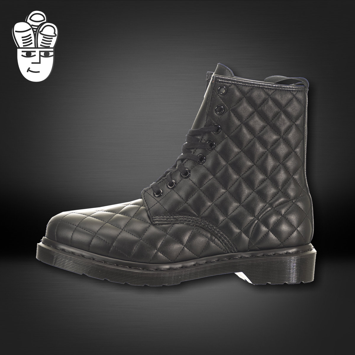 Dr. Martens Coralie马丁大夫经典8孔棱格网格全黑马丁靴