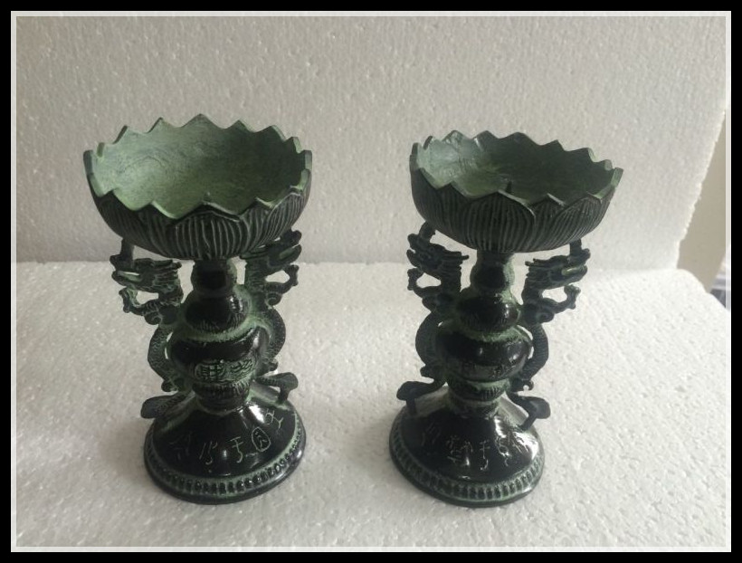 Zhou Dynasty Han style wedding wedding props Bronze lotus candlestick Candlestick Film and television props Antique ornaments gifts