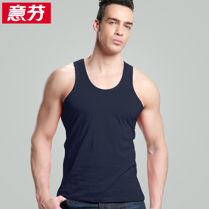 Yifen men's vest summer large size loose cotton hurdles fitness vest men's sleeveless solid color sports undershirt