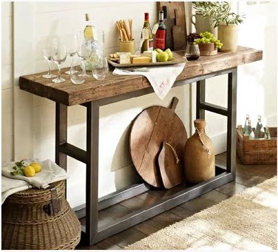 American vintage solid wood iron xin tablesThe table of old article case table for the table side of the table