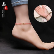 999 chân vàng chuyển hạt tốt đơn giản vòng tay dây đỏ nữ vòng tay cinnabar cuộc sống năm sinh viên Sen nam chân chuỗi nữ - Vòng chân